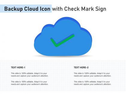 Backup cloud icon with check mark sign