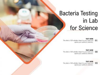 Bacteria testing in lab for science