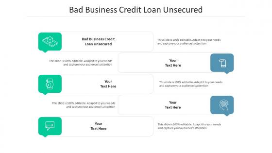 Bad business credit loan unsecured ppt powerpoint presentation visual aids files cpb