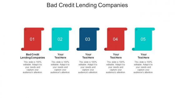 Bad credit lending companies ppt powerpoint presentation model vector cpb