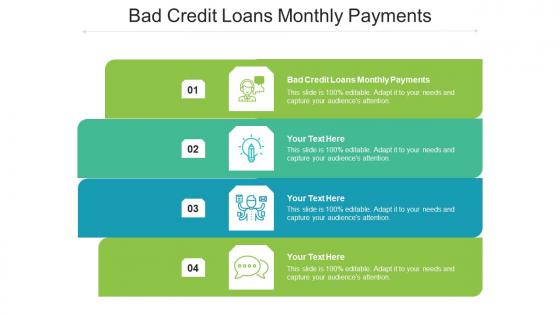 Bad Credit Loans Monthly Payments Ppt Powerpoint Presentation Gallery Gridlines Cpb