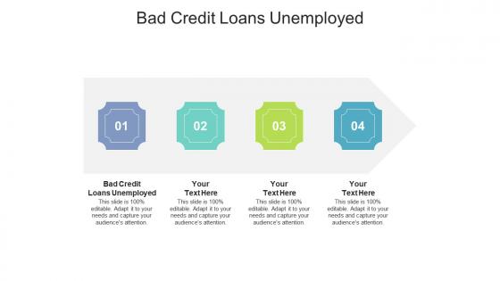 Bad credit loans unemployed ppt powerpoint presentation inspiration background images cpb