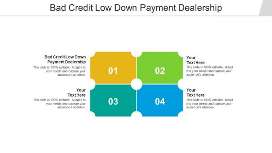Bad credit low down payment dealership ppt powerpoint presentation icon graphics download cpb