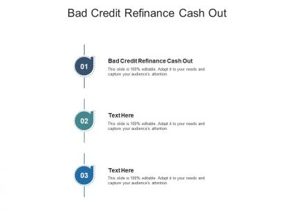 Bad credit refinance cash out ppt powerpoint presentation infographics elements cpb