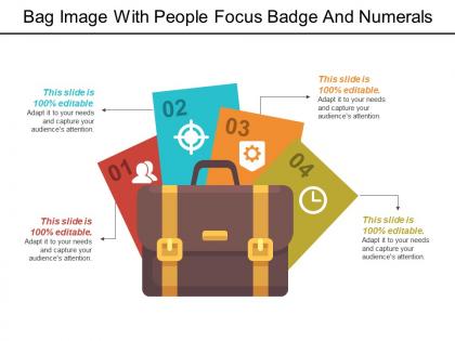 Bag image with people focus badge and numerals