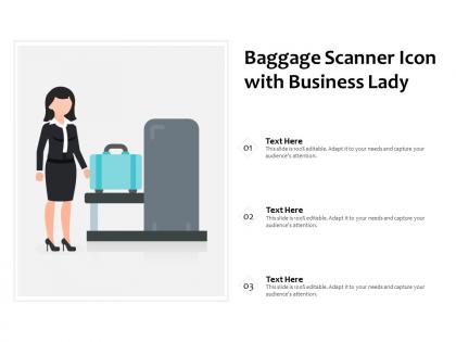 Baggage scanner icon with business lady