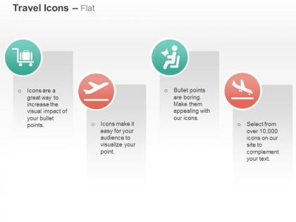 Baggage take off landing seat ppt icons graphics