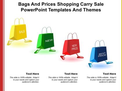 Bags and prices shopping carry sale powerpoint templates and themes