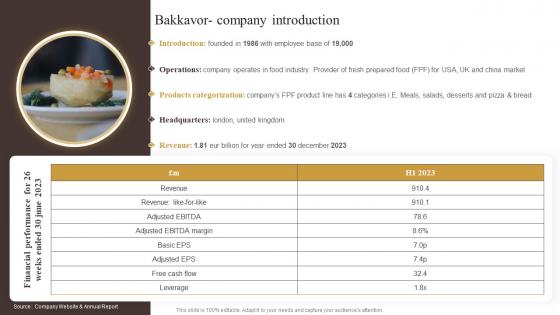 Bakkavor Company Introduction Industry Report Of Commercially Prepared Food Part 2