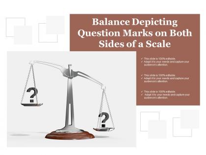 Balance depicting question marks on both sides of a scale