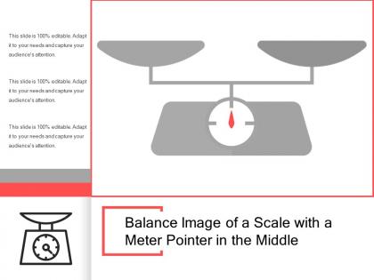 Balance image of a scale with a meter pointer in the middle
