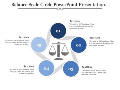 Balance scale circle powerpoint presentation templates