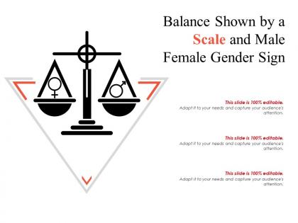 Balance shown by a scale and male female gender sign