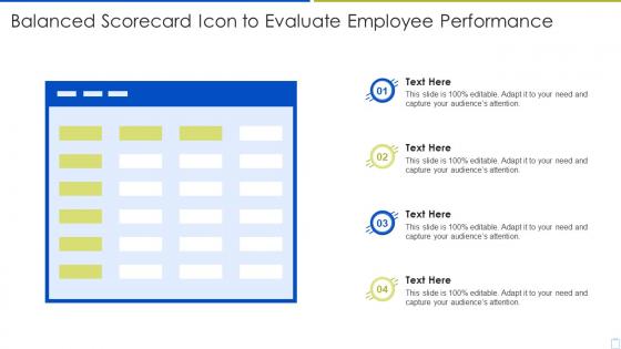Balanced Scorecard Icon To Evaluate Employee Performance