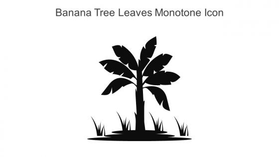 Banana Tree Leaves Monotone Icon In Powerpoint Pptx Png And Editable Eps Format