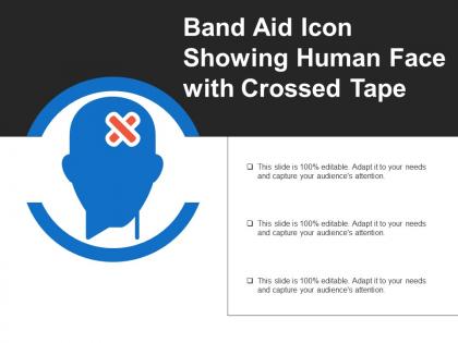 Band aid icon showing human face with crossed tape
