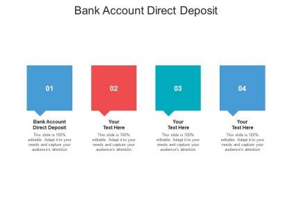 Bank account direct deposit ppt powerpoint presentation professional graphics cpb