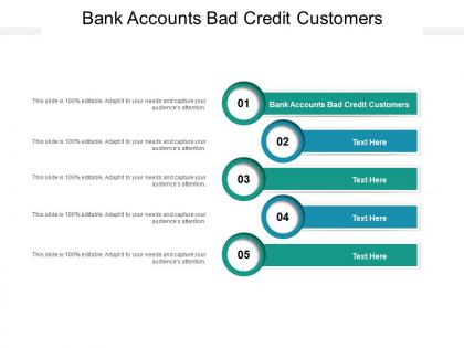 Bank accounts bad credit customers ppt powerpoint presentation slides graphics design cpb