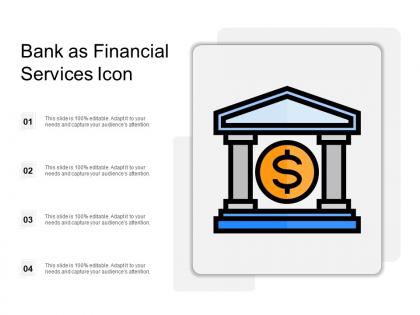 Bank as financial services icon