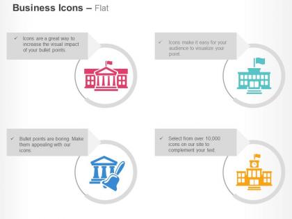 Bank court town hall school ppt icons graphics