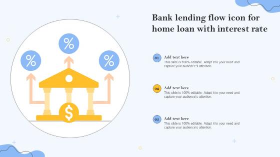 Bank Lending Flow Icon For Home Loan With Interest Rate