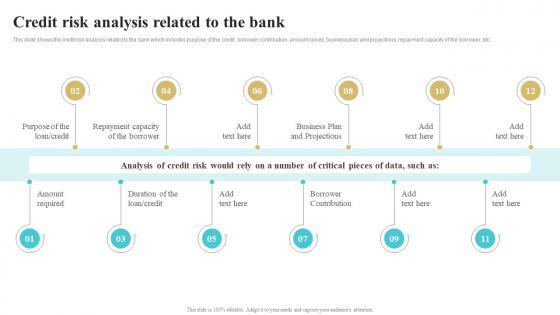 Bank Risk Management Tools And Techniques Credit Risk Analysis Related To The Bank
