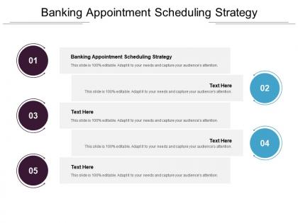 Banking appointment scheduling strategy ppt powerpoint presentation visual aids pictures cpb