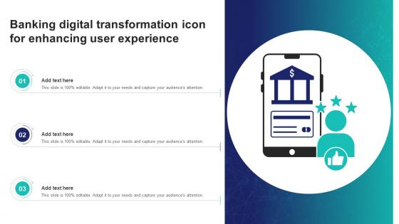 Banking Digital Transformation Icon For Enhancing User Experience