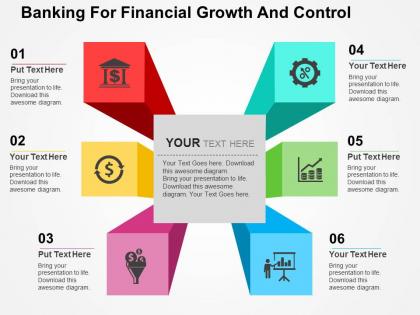Banking for financial growth and control flat powerpoint design