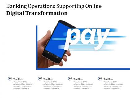 Banking operations supporting online digital transformation