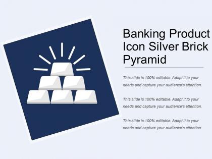 Banking product icon silver brick pyramid