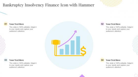 Bankruptcy Insolvency Finance Icon With Hammer