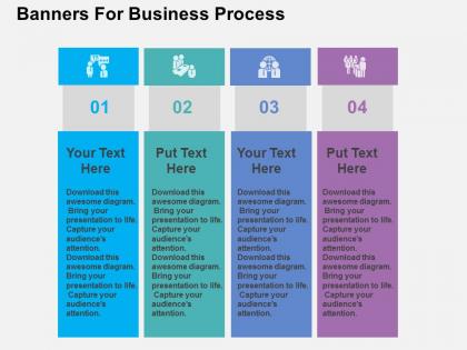 Banners for business process flat powerpoint design