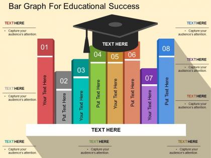 Bar graph for educational success flat powerpoint design