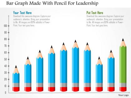 Bar graph made with pencil for leadership flat powerpoint design