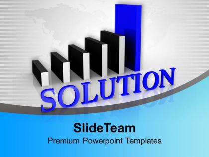 Bar graph with solution growth powerpoint templates ppt themes and graphics 0313