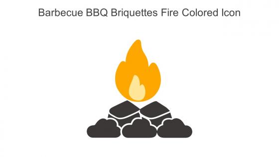 Barbecue BBQ Briquettes Fire Colored Icon In Powerpoint Pptx Png And Editable Eps Format