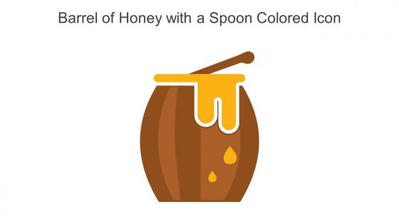 Barrel Of Honey With A Spoon Colored Icon In Powerpoint Pptx Png And Editable Eps Format