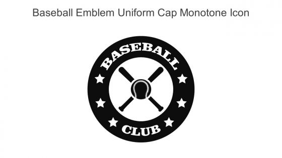 Baseball Emblem Uniform Cap Monotone Icon In Powerpoint Pptx Png And Editable Eps Format