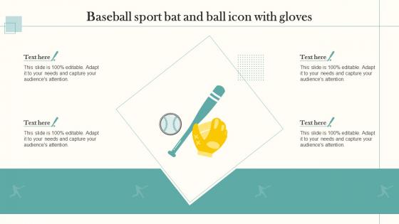 Baseball Sport Bat And Ball Icon With Gloves