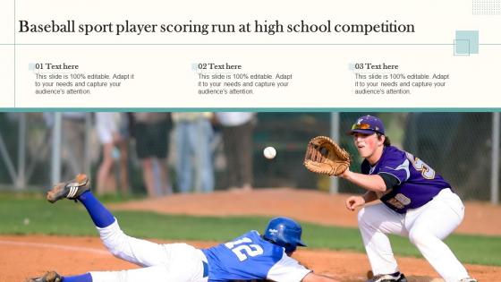 Baseball Sport Player Scoring Run At High School Competition