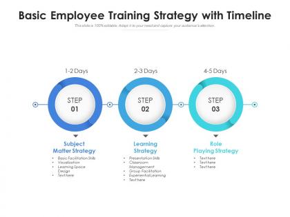 Basic employee training strategy with timeline