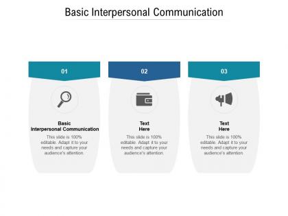 Basic interpersonal communication ppt powerpoint presentation model picture cpb
