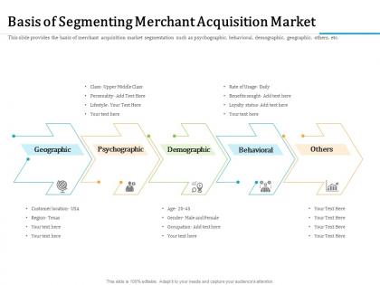 Basis of segmenting merchant acquisition market occupation ppt powerpoint presentation summary