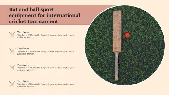 Bat And Ball Sport Equipment For International Cricket Tournament