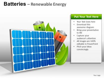 Batteries renewable energy powerpoint presentation slides db