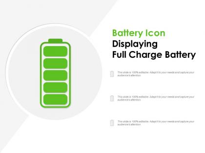 Battery icon displaying full charge battery