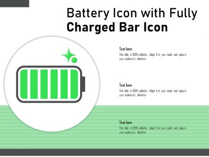 Battery icon with fully charged bar icon