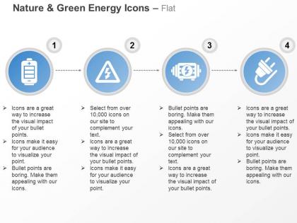 Battery power cord energy plug ppt icons graphics