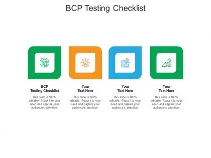 Bcp testing checklist ppt powerpoint presentation show model cpb